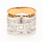 Ring Bicolor gouden 18K Diamant  (Natuurlijk) - Tank Ring, Handtassen en Accessoires