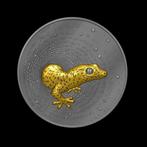 Kameroen. 2000 Francs 2023 Herpeton Gecko - Gold Gilded 2 Oz, Timbres & Monnaies, Monnaies | Europe | Monnaies non-euro