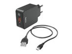 Veiling - HAMA Laadset micro-USB 3A 1.5m Zwart, Telecommunicatie, Mobiele telefoons | Telefoon-opladers, Gebruikt