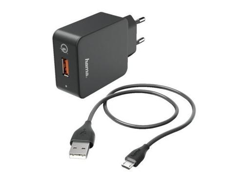 Veiling - HAMA Laadset micro-USB 3A 1.5m Zwart, Telecommunicatie, Mobiele telefoons | Telefoon-opladers, Gebruikt