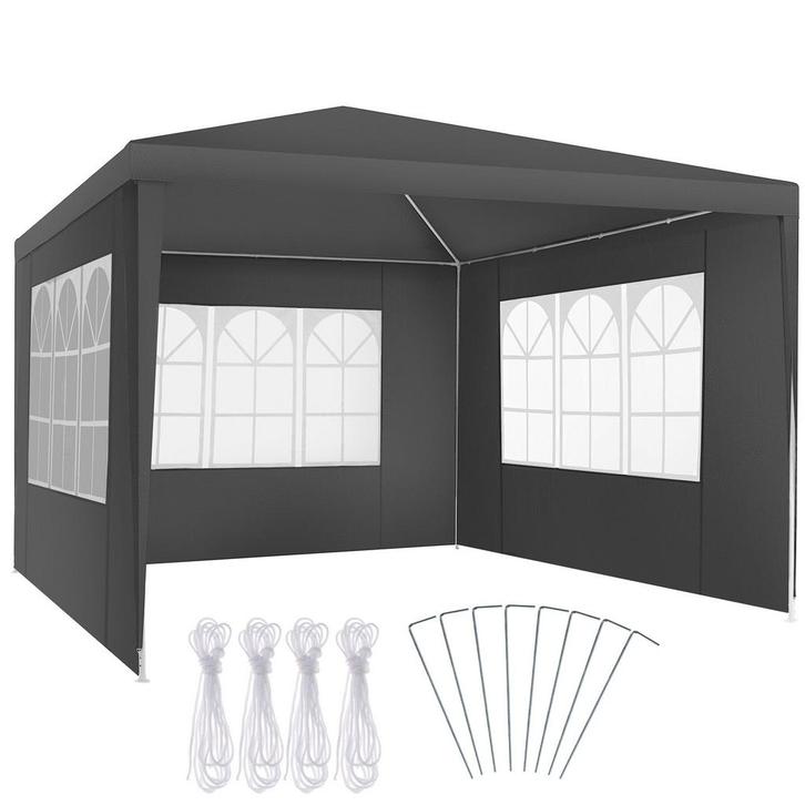 tectake Paviljoen Barinas met 3 zijdelen, waterdicht, 3x3m -, Tuin en Terras, Partytenten, Verzenden