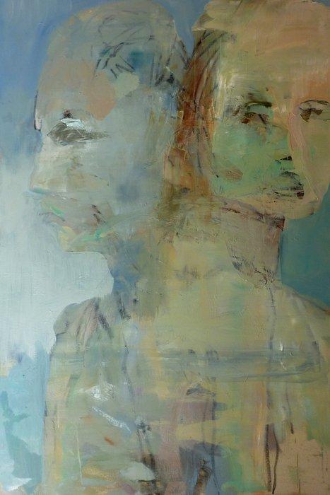 Mila Veljaca - Rücken an Rücken, Antiek en Kunst, Kunst | Schilderijen | Modern