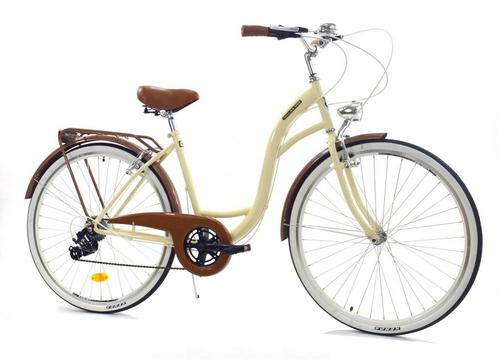 Meisjesfiets 26 inch - stadsfiets 7 versnellingen - creme..., Fietsen en Brommers, Fietsen | Meisjes, Nieuw, Ophalen of Verzenden