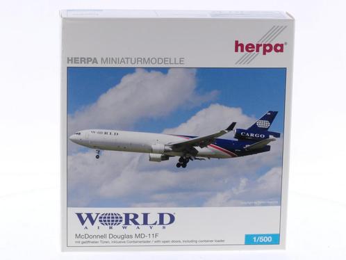 Schaal 1:500 Herpa 507660 World Airways McDonnell Douglas..., Hobby en Vrije tijd, Modelbouw | Vliegtuigen en Helikopters, Zo goed als nieuw