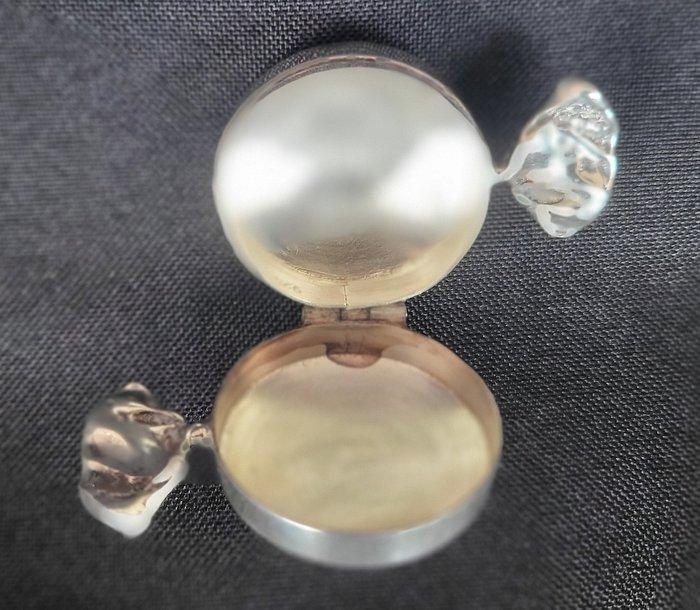 Portuguese Sterling Silver Hinged Pill Box Novelty -, Antiek en Kunst, Antiek | Zilver en Goud