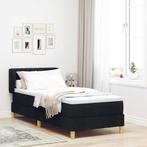 vidaXL Boxspringbed met Matras Crème 90x200 cm Stof Zwart 80, Verzenden, Nieuw
