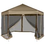 vidaXL Partytent met wanden zeshoekig 3,6x3,1 m taupe 220, Tuin en Terras, Verzenden, Nieuw