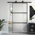 vidaXL Schuifdeur 102,5x205 cm gehard glas en aluminium, Doe-het-zelf en Bouw, Verzenden, Nieuw