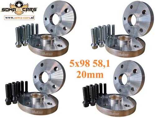 Spacers 20mm Alfa Fiat Opel 5x98 58.1 Spoorverbreders, Auto diversen, Tuning en Styling, Ophalen of Verzenden