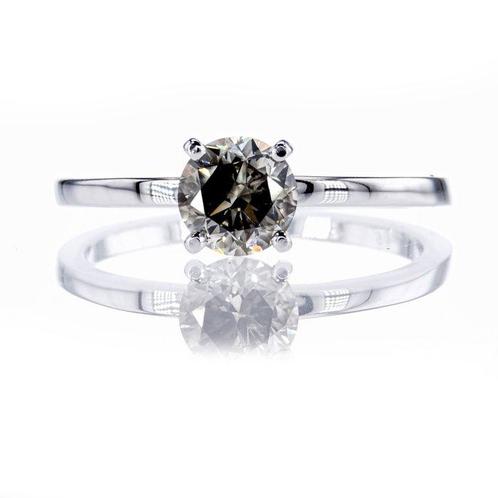 Zonder Minimumprijs - Verlovingsring - 14 karaat Witgoud -, Handtassen en Accessoires, Antieke sieraden