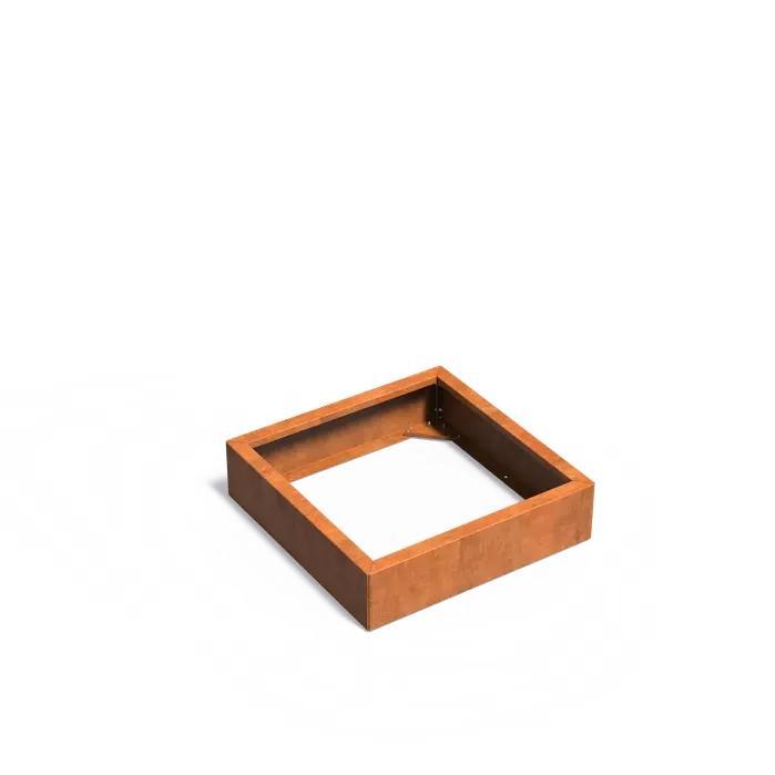 Cortenstaal plantenbak ‘Connect’ 80x80x20cm - Met bodem, Tuin en Terras, Bloembakken en Plantenbakken, Minder dan 30 cm, 60 tot 100 cm