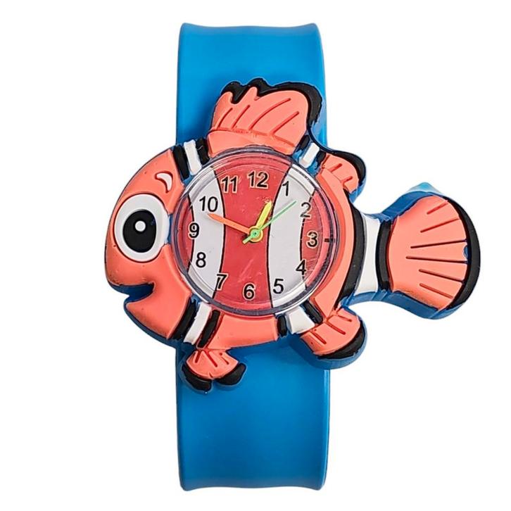 Fako® - Kinderhorloge - Slap On Mini - Vis - Blauw, Handtassen en Accessoires, Horloges | Kinderen, Verzenden