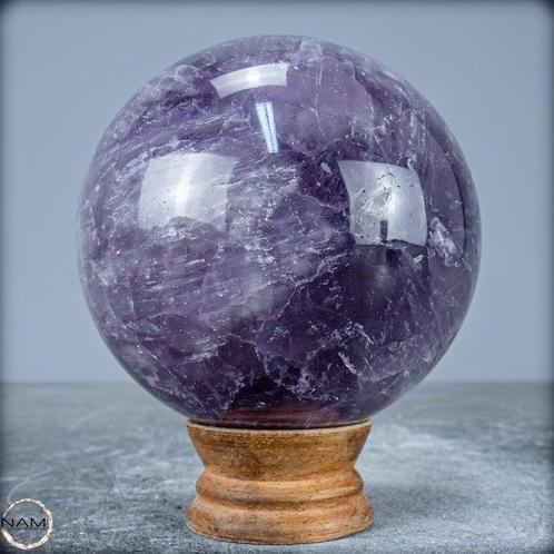 Améthyste Chevron naturelle rare Sphère, Bolivie- 1117.47 g, Verzamelen, Dierenverzamelingen