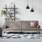 vidaXL Canapé-lit avec accoudoirs taupe tissu, Maison & Meubles, Canapés | Salons, Neuf, Verzenden