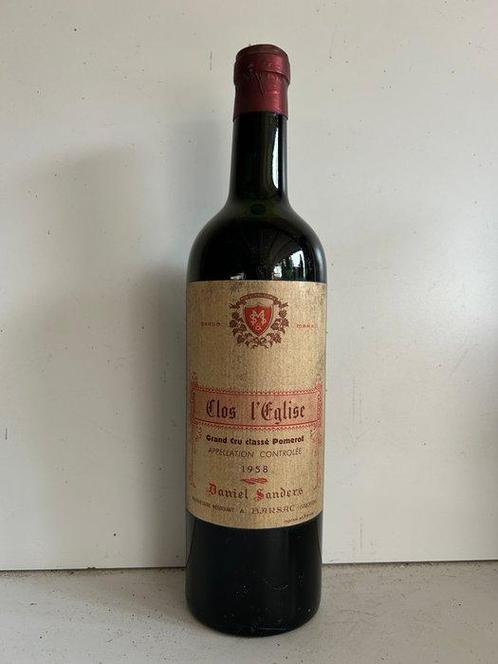 1958 Château Clos LEglise (Daniel Sanders) - Pomerol - 1, Verzamelen, Wijnen