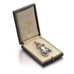 Pendentif en argent Art Nouveau plique-à-jouir iris avec