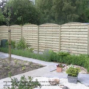 Tuinscherm in hout - extra zwaar  met boog - b 180 x h 180, Jardin & Terrasse, Clôtures de jardin