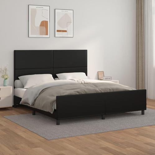 vidaXL Bedframe met hoofdbord kunstleer zwart 180x200 cm, Huis en Inrichting, Slaapkamer | Bedden, Nieuw, Verzenden