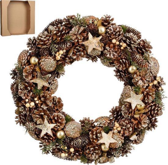 2dekans | House of Seasons Kerstkrans - Ø50 cm - Bruin, Diversen, Kerst, Ophalen of Verzenden