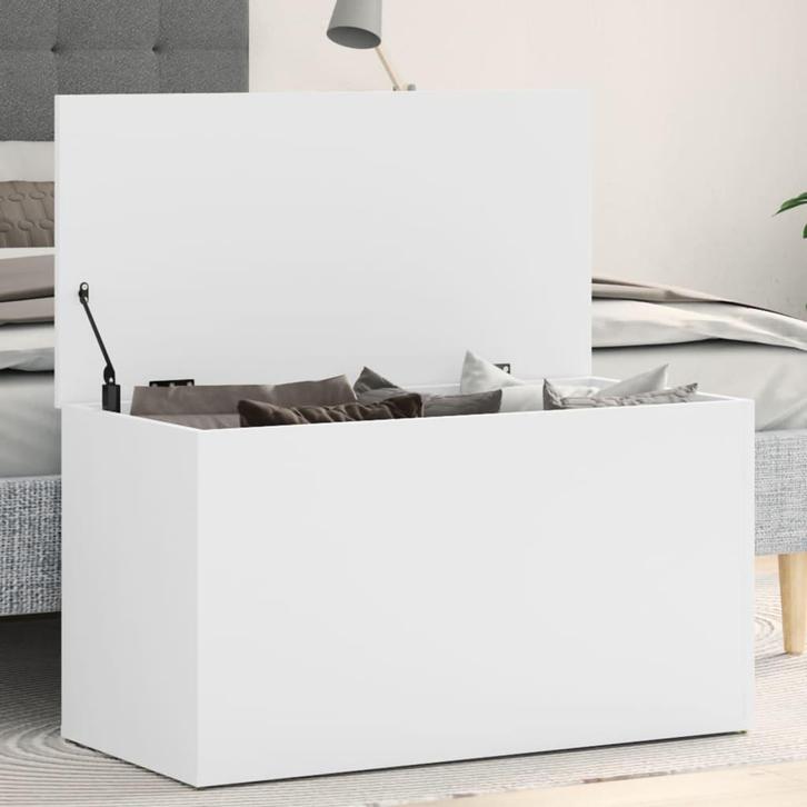 vidaXL Opbergkist 84x42x46 cm bewerkt hout wit, Huis en Inrichting, Kasten | Overige, Nieuw, Verzenden