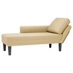 vidaXL Chaise longue met kussen corduroy stof grijsgroen, Huis en Inrichting, Verzenden, Nieuw