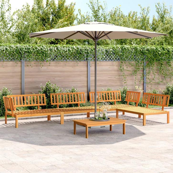 vidaXL 5-delige Loungeset pallet massief acaciahout, Jardin & Terrasse, Ensembles de jardin, Envoi
