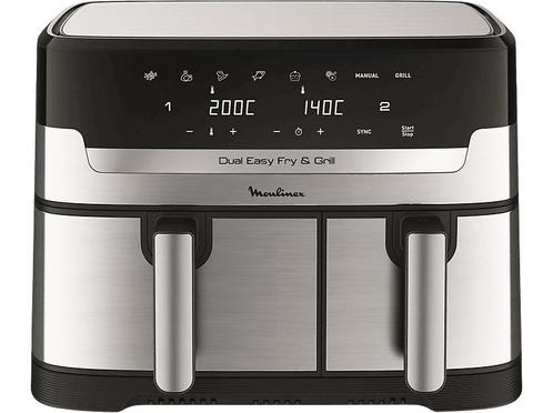Moulinex -  Airfryer Dual Easy Fry & Grill  - Inox, Elektronische apparatuur, Airfryers, Airfryer XXL, Nieuw, 1500 gram of meer
