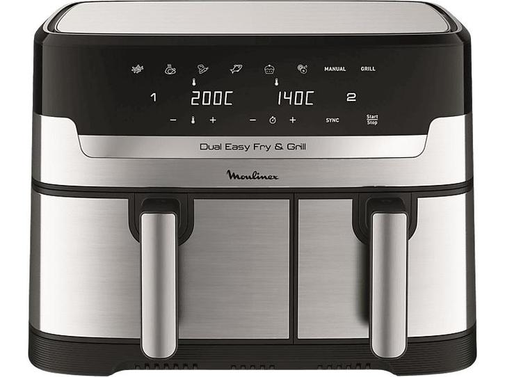 Moulinex -  Airfryer Dual Easy Fry & Grill  - Inox, Elektronische apparatuur, Airfryers, Airfryer XXL, Nieuw, 1500 gram of meer