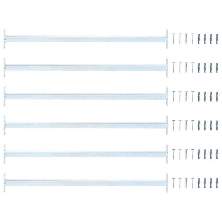 vidaXL Verstelbare ven veilighheidsbalk 6 pcs Zilver Staal, Bricolage & Construction, Châssis & Portes coulissantes, Envoi