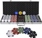 Texas Finest Silver Pokerset 500 Zware Pokerchips - Casino, Verzenden, Zo goed als nieuw