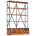 vidaXL Boekenkast 4-laags met 6 lades 122x36x181 cm massief, Huis en Inrichting, Kasten | Boekenkasten, Verzenden, Nieuw