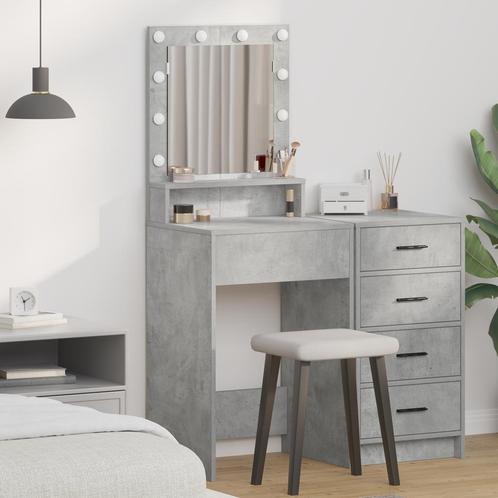 vidaXL Kaptafel met LED-verlichting - Betonnen grijs -, Huis en Inrichting, Tafels | Kaptafels, Nieuw, Verzenden