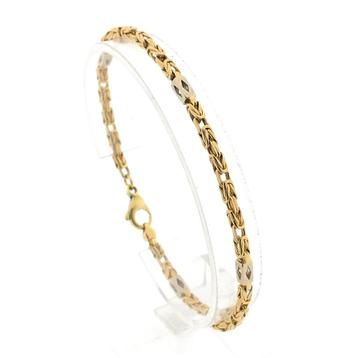Bicolor gouden koningsschakel armband met wielertjes | 20... beschikbaar voor biedingen
