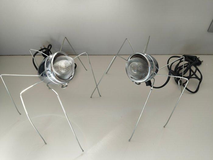 Marcel Douwe Dekker - Lamp (2) - Inox - Spider lampjes, Antiek en Kunst, Antiek | Meubels | Stoelen en Sofa's