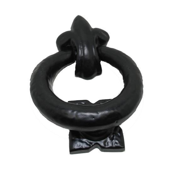 Deurklopper ring, ijzer zwart, Doe-het-zelf en Bouw, Hang- en Sluitwerk, Ophalen of Verzenden