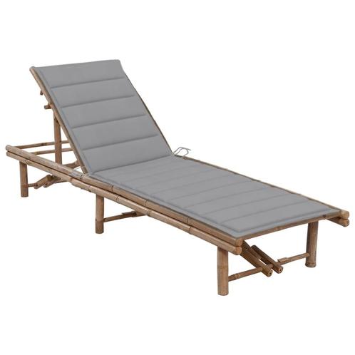 vidaXL Ligbed met kussen bamboe, Tuin en Terras, Ligbedden, Nieuw, Verzenden