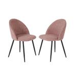 Lot de 2 chaises en bouclé - Smokey Rose - Hauteur dassise, Maison & Meubles, Verzenden, Neuf