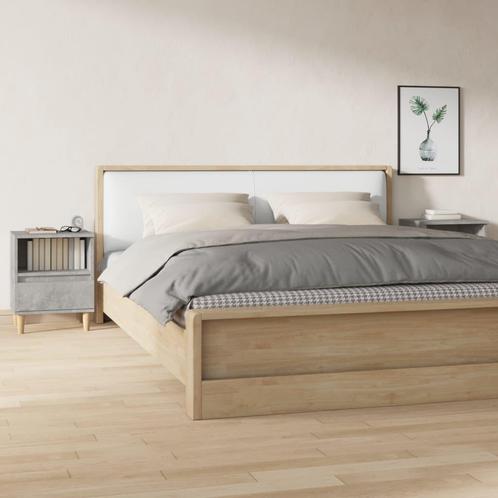 vidaXL Nachtkastjes 2 st 40x35x50 cm betongrijs, Maison & Meubles, Chambre à coucher | Tables de chevet, Envoi