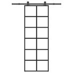 vidaXL Schuifdeur met beslag 76x205 cm ESG-glas en aluminium, Doe-het-zelf en Bouw, Deuren en Vliegenramen, Verzenden, Nieuw