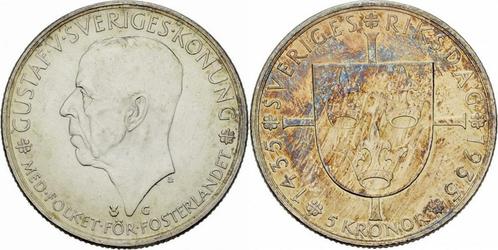 Schweden Gustaf V 1907-1950 5 Kronor 1935 G 5 Kronen 500..., Timbres & Monnaies, Monnaies | Europe | Monnaies non-euro, Envoi