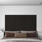 vidaXL Wandpanelen 12 st 1,08 m² 60x15 cm stof zwart, Doe-het-zelf en Bouw, Platen en Panelen, Verzenden, Nieuw