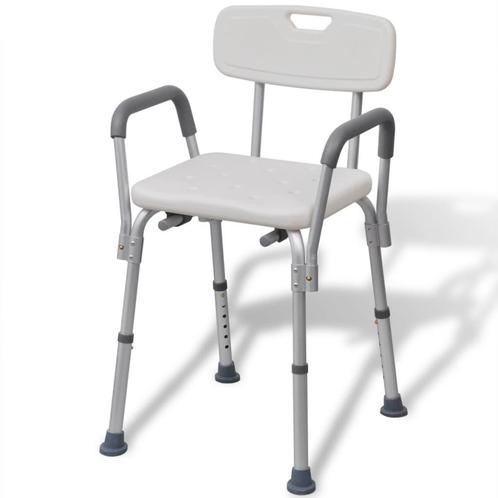 vidaXL Douchestoel aluminium wit, Maison & Meubles, Chaises, Envoi