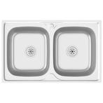 Gootsteen Dubbele Bakken | OP = OP | 53% Korting Nu!, Doe-het-zelf en Bouw, Sanitair, Verzenden, Nieuw, Inox, Wastafel