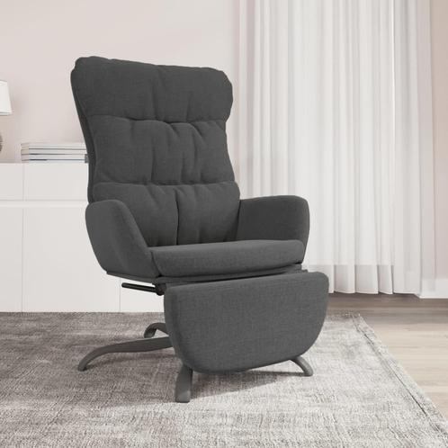 vidaXL Relaxstoel met voetensteun stof donkergrijs, Huis en Inrichting, Fauteuils, Nieuw, Verzenden