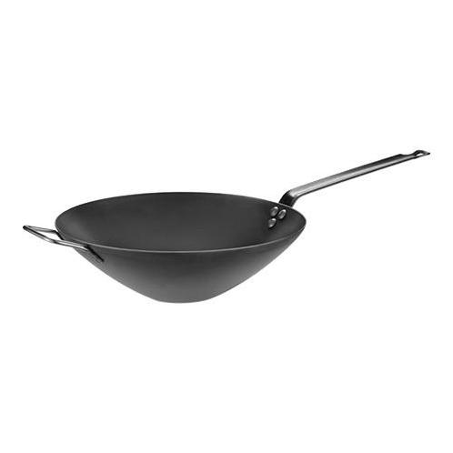 Wok plaatstaal met greep en platte bodem | Ø30x9.5(h)cm, Zakelijke goederen, Horeca | Keukenapparatuur, Nieuw in verpakking, Verzenden