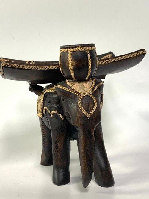 Plateau - Bois, Rotin - Plateau en rotin sculpté en bois, Antiek en Kunst, Kunst | Designobjecten