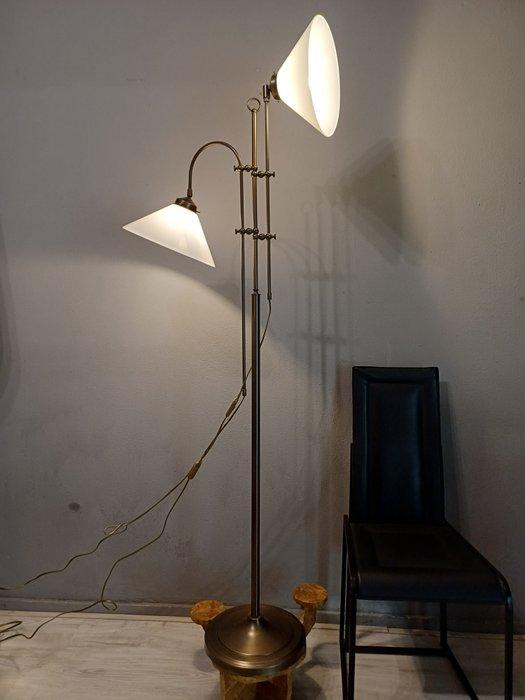 Lampadaire - Laiton, Verre - Réglable, Antiek en Kunst, Curiosa en Brocante