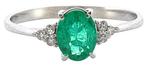 Zonder minimumprijs - Ring - 18 karaat Witgoud Smaragd -, Nieuw
