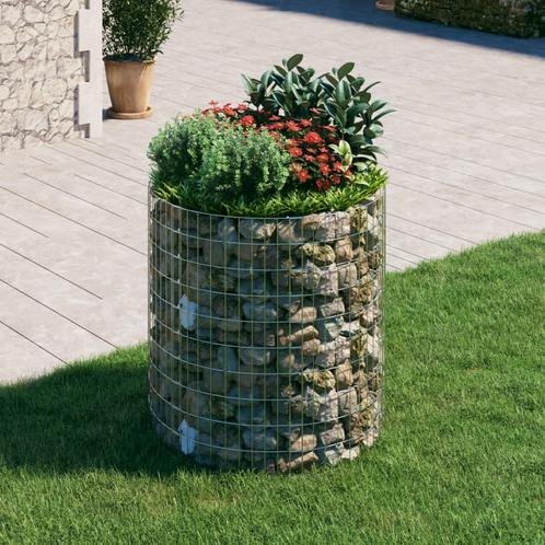 vidaXL Gabion paal rond Ø100x100 cm gegalvaniseerd staal, Tuin en Terras, Tuinhekken en Hekwerk, Nieuw, Verzenden