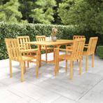 vidaXL Ensemble à manger de jardin 7 pcs Bois de teck, Jardin & Terrasse, Verzenden, Neuf